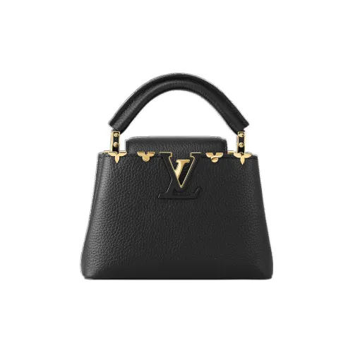 LOUIS VUITTON Capucines Taurillon Кожа Сумка через плечо Сумка Мини Женская Черная