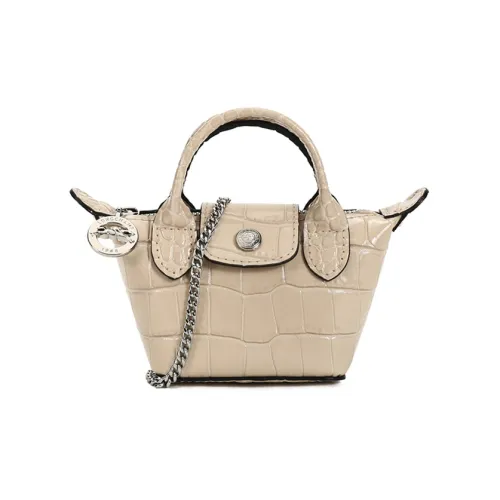 LONGCHAMP Le Pliage Cuir Коровья кожа Пельменная сумка Сумка через плечо Стандартная Женская Экрю