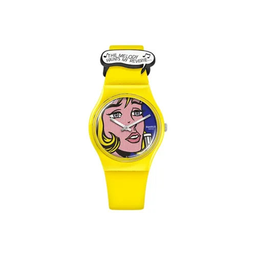 Swatch Quartz Механизм Женские часы 34 мм Синий циферблат Bio Based Материал Чехол часов Силиконовый ремешок
