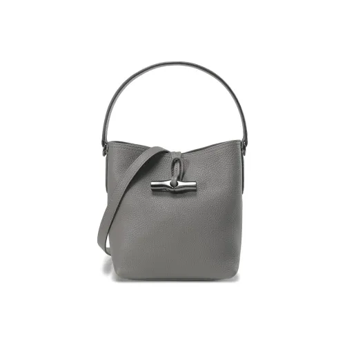 LONGCHAMP Roseau Essential Коровья кожа Ведрообразная сумка Сумка через плечо Мини Женский Серый
