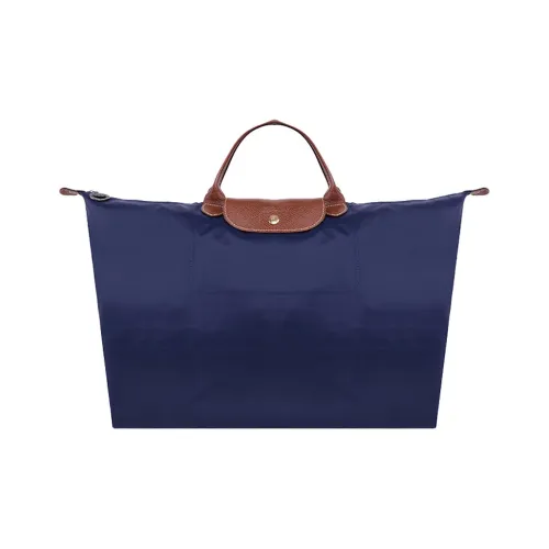 LONGCHAMP Le Pliage Холст с коровьей кожей холщовая сумка дорожная сумка сумка большой женский морской синий