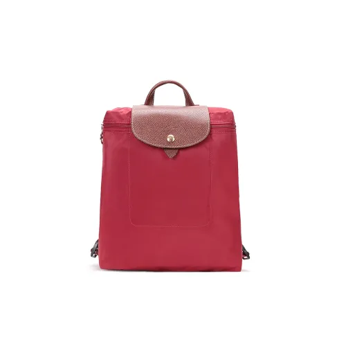 LONGCHAMP Холст и кожа Комбинированный рюкзак Стандартный Женский Красный
