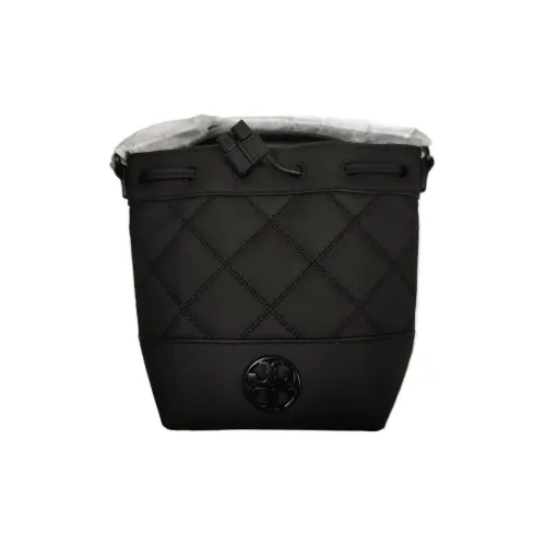 TORY BURCH Коровья кожа узор "Ромб" ведрообразная сумка сумка через плечо мини-сумка женская матовый черный