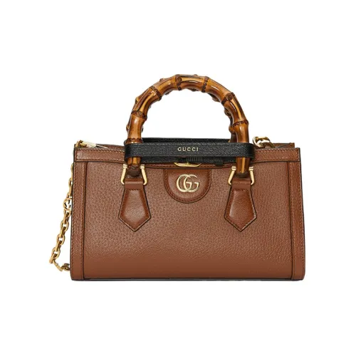 GUCCI Diana Кожа Портативная Сумка через плечо Маленькая Женская Коричневая