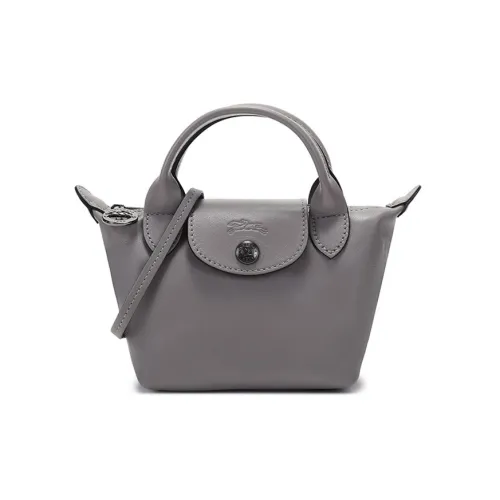 LONGCHAMP Le Pliage Cuir Овчина Пельмени Сумка Сумка Сумка через плечо Сумка через плечо Мини Женская Стрептопелий Серый