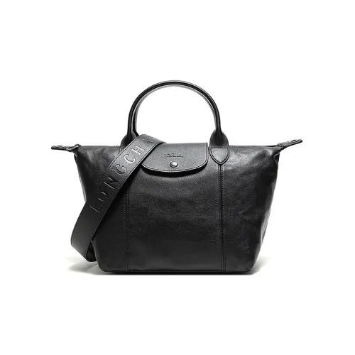 LONGCHAMP Le Pliage Cuir Овчина Пельмени Сумка через плечо Сумка Маленькая Сумка Женская Черная
