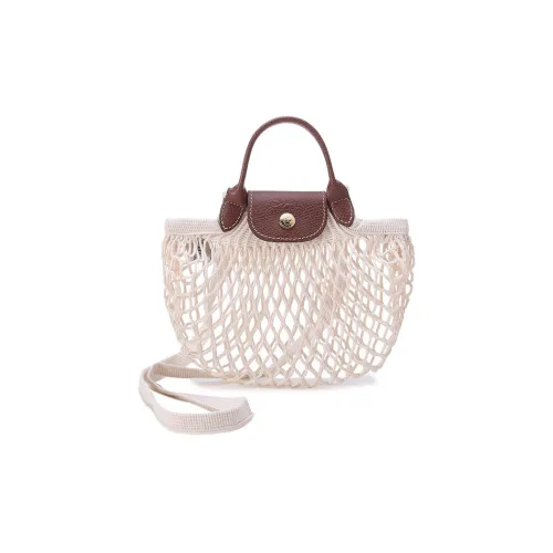 LONGCHAMP Le Pliage Filet Хлопок с кожаными вставками сетчатый карман сумка сумка через плечо сумка через плечо мини женская льняная ткань