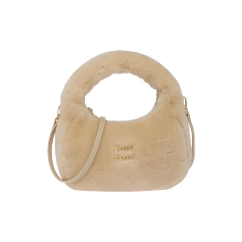 MIU MIU Wander Series Овчина Сумка-хобо Сумка на плечо Сумка через плечо Женская Светлый Умбра