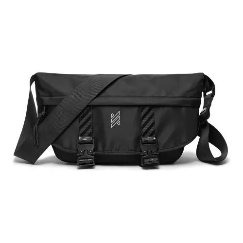 NOMK Нейлон Workwear Сумка Курьерская сумка Рюкзак Сумка через плечо Унисекс Черный