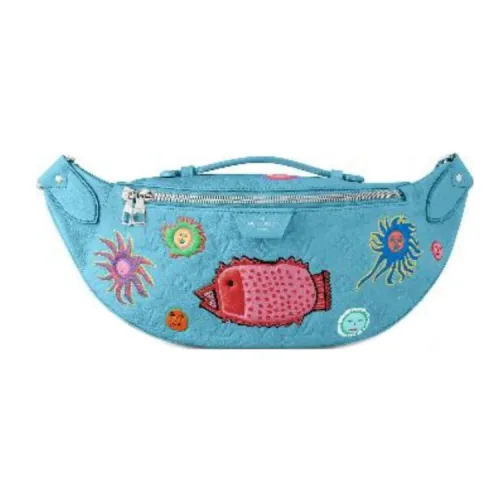 LOUIS VUITTON Yayoi Kusama Коллаборация Bumbag Кожа Бананка Стандартный Мужской Синий
