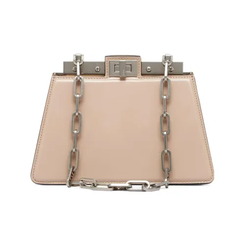 FENDI Peekaboo Телячья кожа Сумка Мини Женская Бежевая