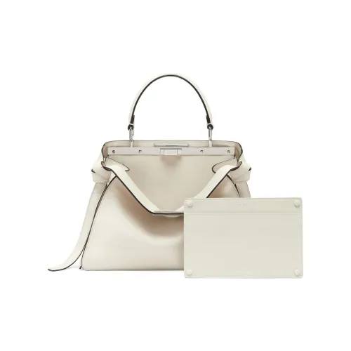 FENDI Peekaboo ISeeU Сумка через плечо из коровьей кожи средний размер белый цвет