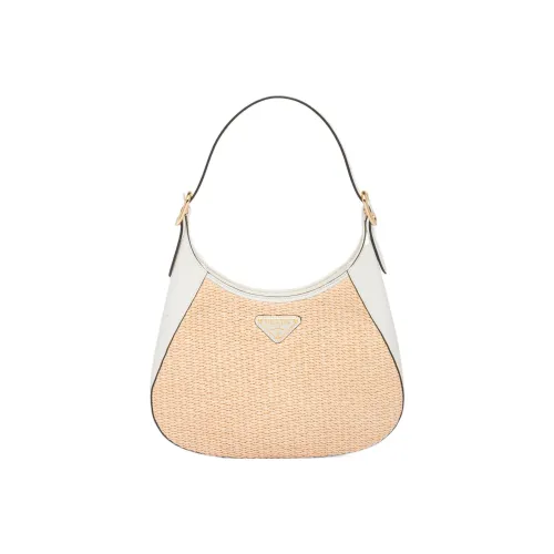 PRADA Сумка из соломенной ткани с кожаными вставками сумка через плечо женская