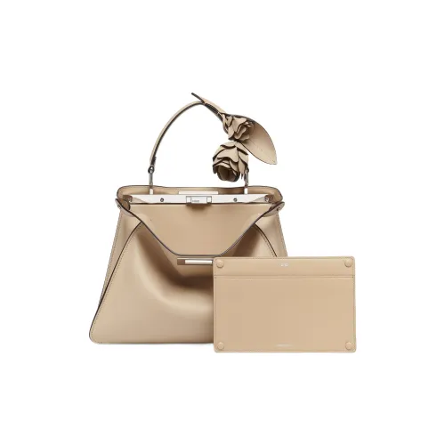 FENDI Peekaboo ISeeU Сумка через плечо из телячьей кожи сумка среднего размера женская бежевая