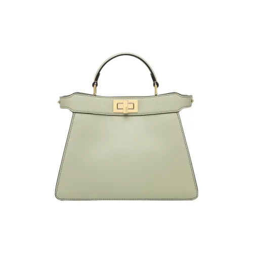 FENDI Peekaboo ISeeU Телячья кожа Сумка через плечо Сумка Маленькая Женская Светло-зеленая