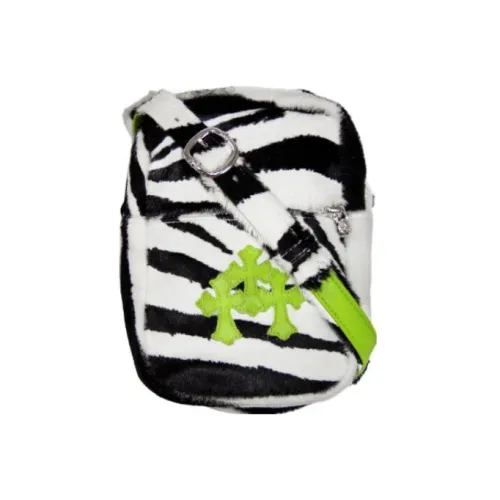 Chrome Hearts Мех Поверхность Camera Сумка Сумка через плечо Стандартная Женская Черно-белая