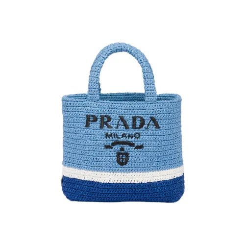 PRADA Raffia Сумка Маленькая Женская Небесно-Синий Синий