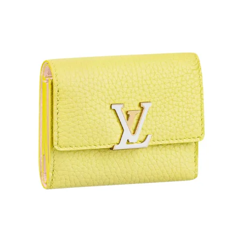 LOUIS VUITTON Capucines Taurillon Кожа Кошелек Женские Желтый