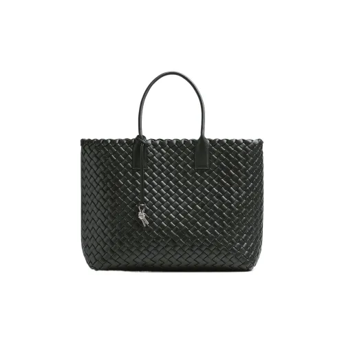 Bottega Veneta Lambskin Tote Bag Shopping Bag Men's Dark Green