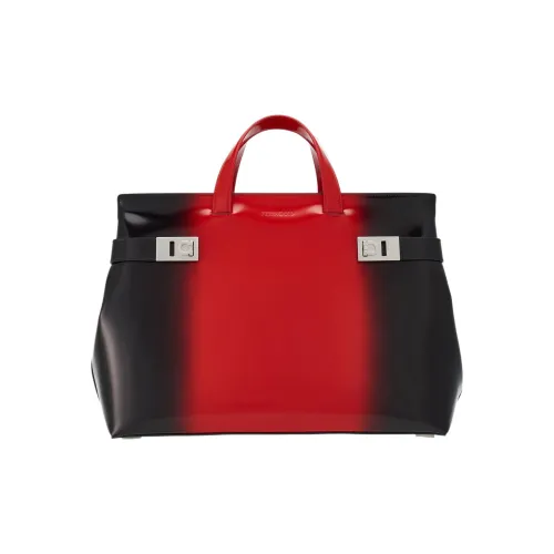FERRAGAMO Телячья кожа Тоут Сумка Сумка для покупок Сумка через плечо Сумка Обычная Мужская Черная Красная