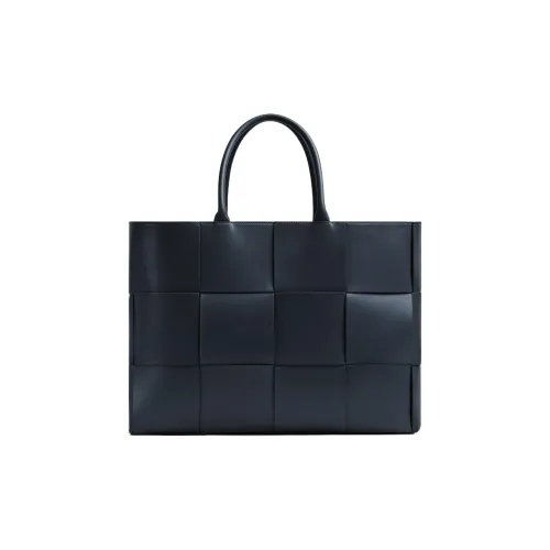Bottega Veneta Arco Коровья кожа Тоут Сумка Сумка для покупок Сумка Большая Мужская Темно-синяя