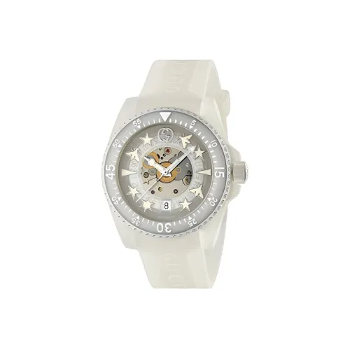 GUCCI Мужские часы Автоматический механический механизм пластиковый ремешок 40 мм белый циферблат