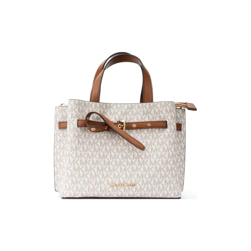 MICHAEL KORS Эмилия Холст Квадратная Сумка Сумка через плечо Сумка через плечо Маленькая Женская Ванильный Белый