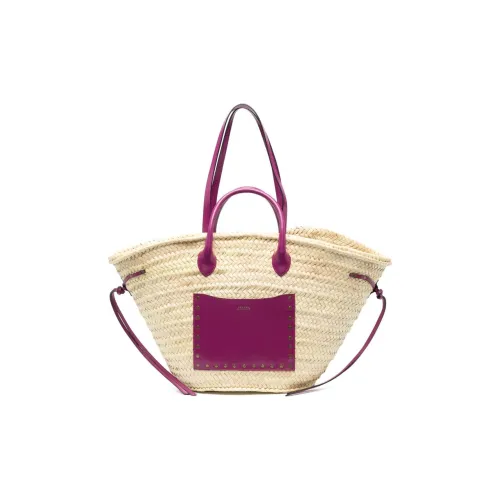 ISABEL MARANT Солома BEACH BAG Сумка через плечо Сумка Обычный Женские Бежевый Фиолетовый