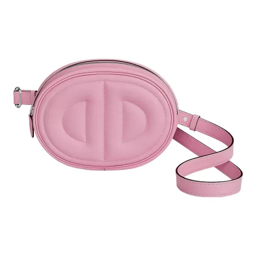 HERMES Сумка-корзина Swift Телячья кожа Сумка через плечо Бананка Маленькая Женская X9 Розовый Фиолетовый Sylvestre Мальва Фиолетовый