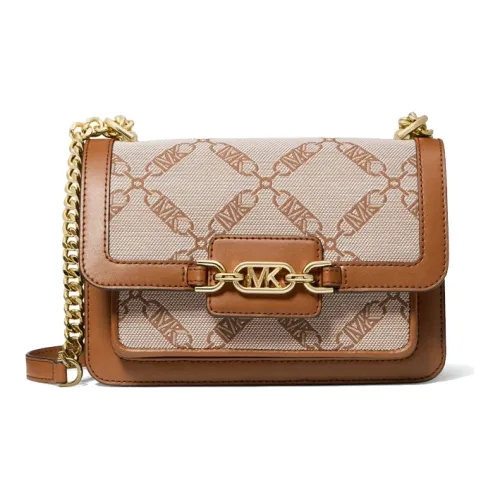 MICHAEL KORS Heather Jacquard Сумка через плечо Большая Женская Коровья кожа Коричневый