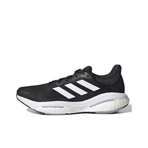 Adidas Solar Glide 5 Противоскользящий Устойчивый к истиранию Легкий Низкий Топ Тренировочные Беговые кроссовки Мужские Черный Белый