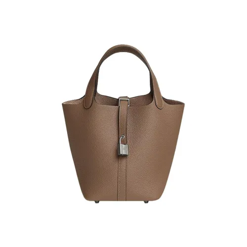 HERMES Picotin Lock Maurice Bullock Кожа Ведрообразная Сумка Сумка 18 Женская D0 Бежевый DE Weimar Собака Бежевый Новая Молочно-чайная