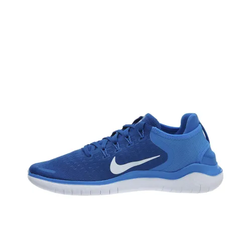 Nike Free RN 2018 Амортизирующие низкие беговые кроссовки с антискользящим покрытием мужские синий и белый