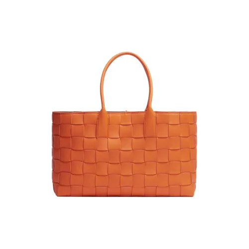 Bottega Veneta Cabat Овечья кожа Тоут Сумка Сумка для покупок Сумка Большая Женская Светло-оранжевая Карамельная