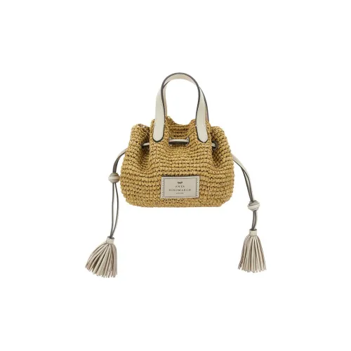 Anya Hindmarch Солома с Овчина Через плечо Одно плечо Сумка Женские Светло-янтарный