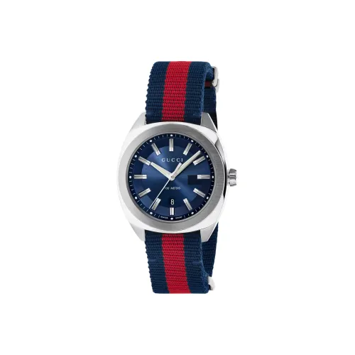 GUCCI Мужские часы Кварцевый механизм Нейлоновый ремешок 41 мм Синий циферблат