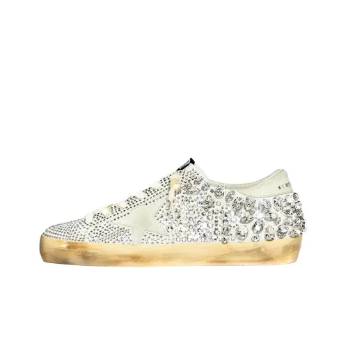 Golden Goose x Swarovski Супер Звезда Стильные Скейтбординги Женские Белые