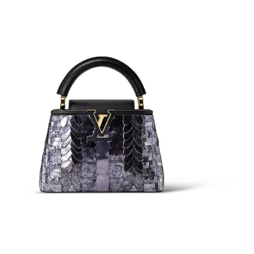 LOUIS VUITTON Capucines Кожа Капусин Сумка через плечо Тоут Сумка на одно плечо Мини Женская Фиолетовая Черная