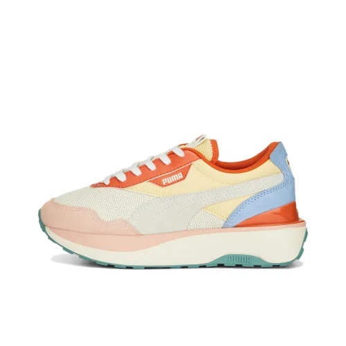 PUMA Cruise Rider Trainer Low Топ Спортивная повседневная обувь Женская Бежевая Розовая Оранжевая