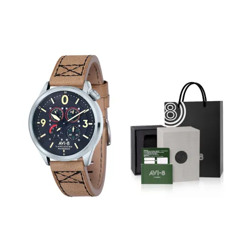 AVI 8 Кварцевый механизм Мужские часы 44mm*44mm*12mm Черный