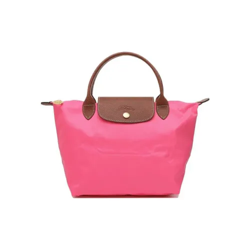 LONGCHAMP Холст с кожей Комбинированный Холст Сумка Пельменная Сумка Маленькая Сумка Женская Конфетно-Розовая