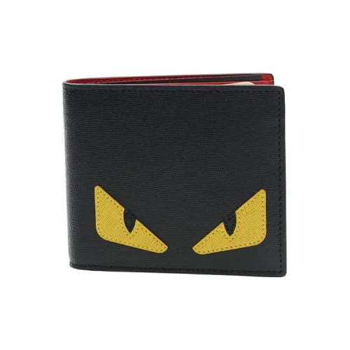 FENDI Кошелек из коровьей кожи Мужской Черный Красный