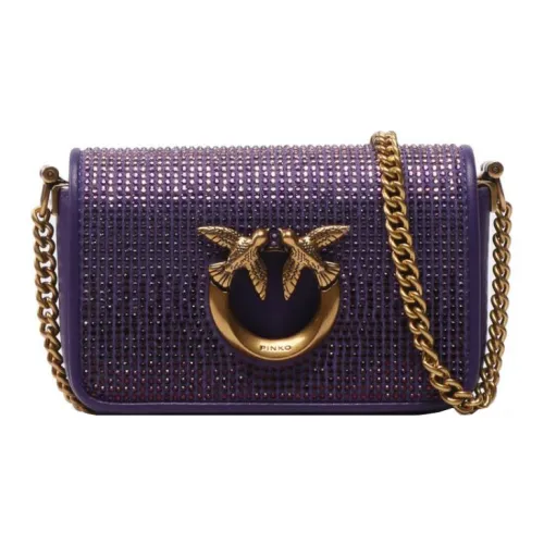 PINKO Click series Кожа Сумка через плечо Женская Фиолетовая