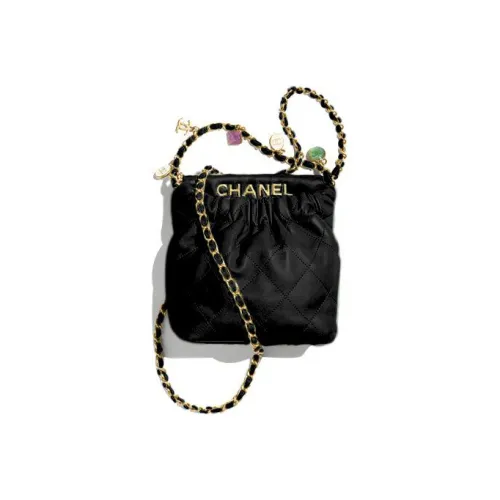 CHANEL 22Bag Lambskin Bucket Bag Crossbody Bag Shoulder Bag Small Women's Black