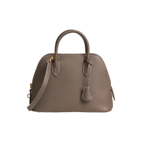 HERMES Bolide Epsom Телячья кожа Bowling Сумка Сумка через плечо Сумка Унисекс 18 этуп слоново-серый