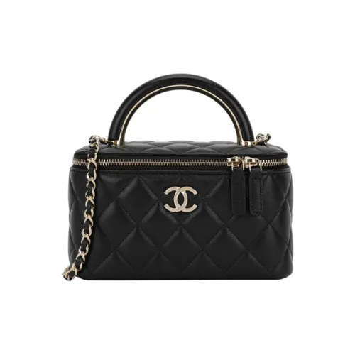 CHANEL Lambskin Косметичка Сумка через плечо Сумка на одно плечо Женская черная
