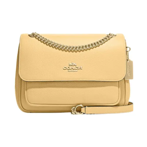 COACH Klare Песочный Кожа Сумка через плечо Средняя Женская Желто-Серый