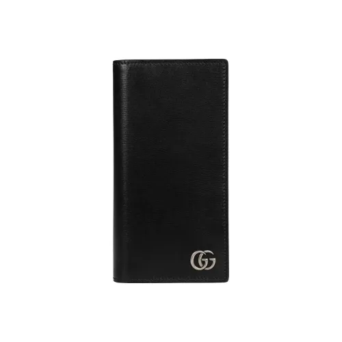 GUCCI GG Marmont Гладкая коровья кожа Кошелек для документов Стандартный Мужской Черный