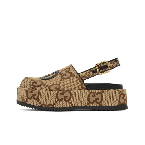 GUCCI Canvas Macro GG Platform Обувь Женская Коричневая