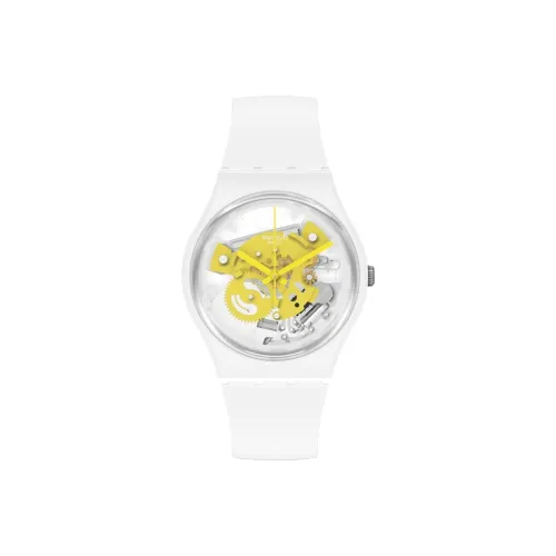 Swatch Quartz Movement Унисекс Часы 34 мм Желтые